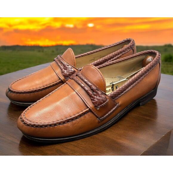 Allen Edmonds AE Newcomb USA Shoes Brown Leather Loafers Mens 10.5 Fast Ship main image 8